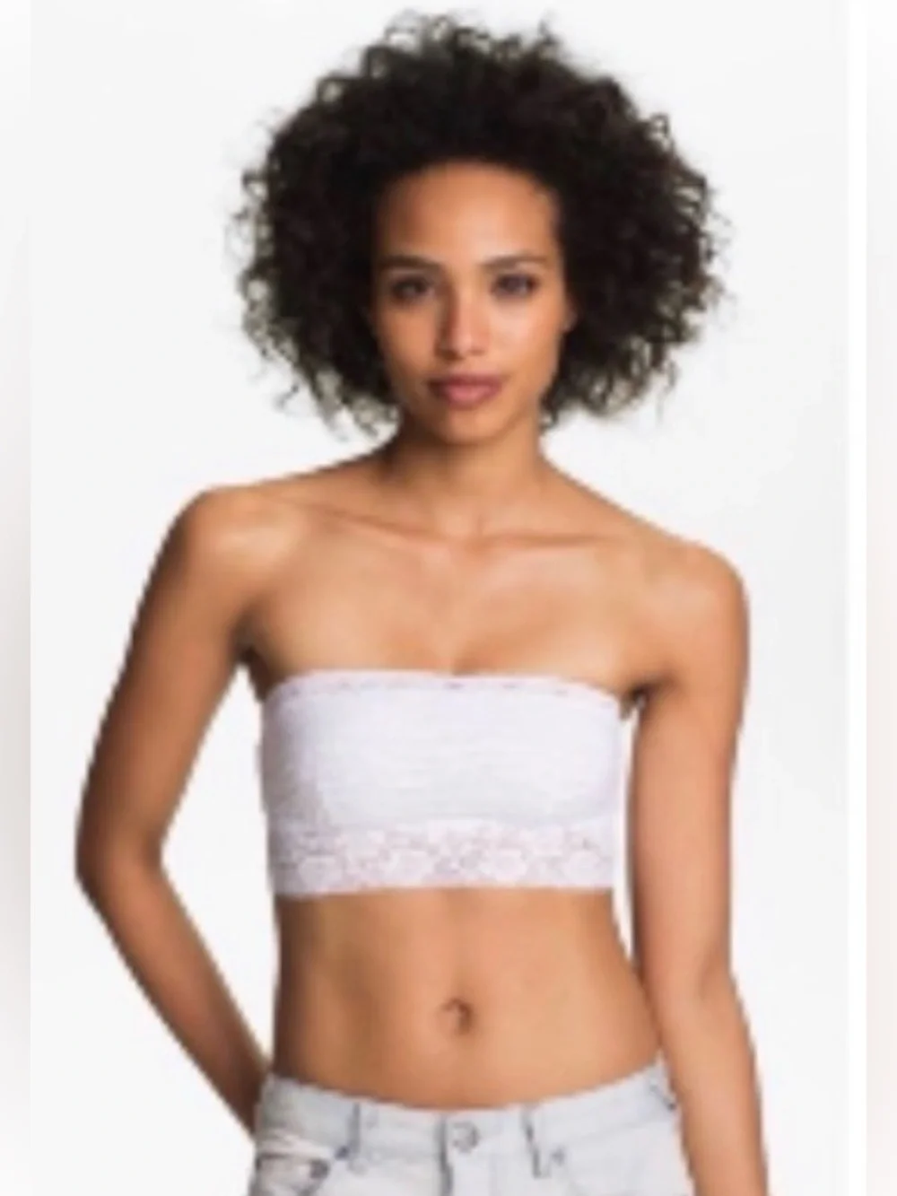 NWT Free People Intimately FreeWhite Lace Strapless Bandeau Top - Picture 3 of 5